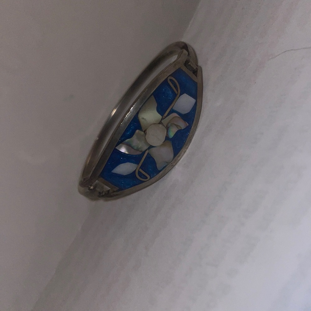 Vintage Alpaca Mexico inlay bracelet
